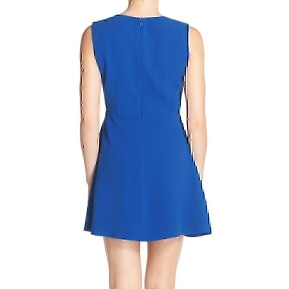 CHELSEA28 Cutout Fit & Flare Dress Royal Blue Sleeveless Mini Party Wedding M - Picture 3 of 9
